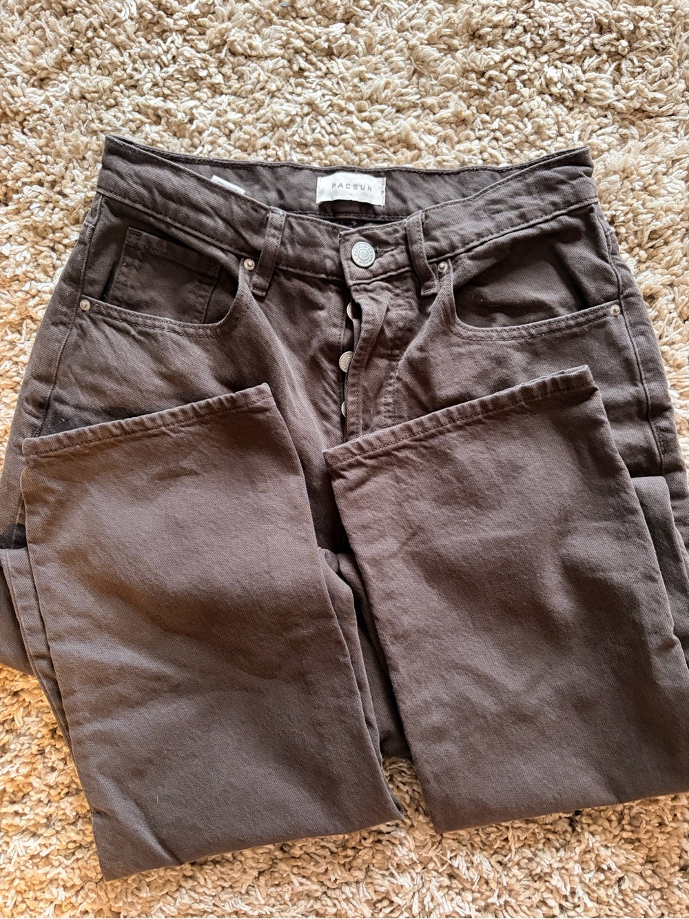 PacSun Dad Jean High-Rise Straight Jeans - Mauve Brown